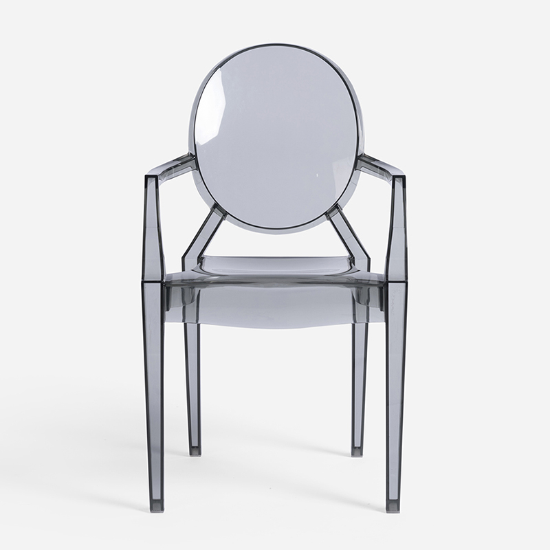 xs transparent pc devil chair Ghost chair armrest plastic chair Creative Adult acrylic back chair casual dining chair