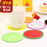 Thạch đầy màu sắc hình trái cây coaster silicone cốc mat Sáng tạo chống trượt pad trà coaster - Tách bình hút nước cho bé