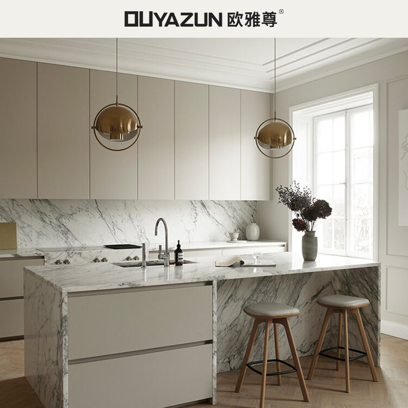 Ou Yadun overall kitchen cabinet custom quartz stone countertop island platform? Car custom-made whole house decoration design