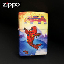 zippo lighter genuine American original anti-wind color printing national wind carp dragon gate kerosene Zhibao gift