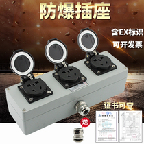 Industrial fire security inspection explosion-proof socket national standard five-hole 220V10A Triple Wall Explosion-proof plug-in strip