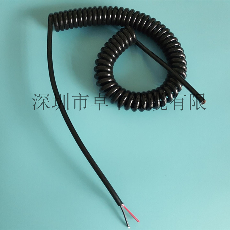 Spring spiral cable Retractable power cord Slingshot wire Shielded wire High temperature wire 1 core 2 core 3 core 4 core