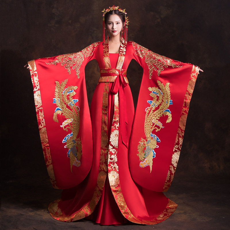 Hanfu Wedding Dress with Phoenix Crown and Red Robe, 2025 New - Main Image
