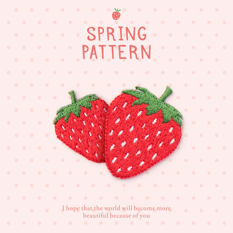 Fresh Strawberry Embroidery Patches for Clothes, Bags, Storage Boxes, Decorative Patches for Children's Gloves, Scarves, DIY Patches, Iron-On Patches