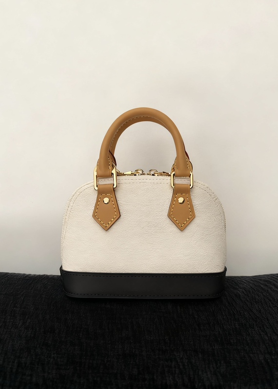 Influencer-Favorite New Shell Bag in Sand Dune Color, Mini Monogram Handbag, Genuine Leather Women's Shoulder Crossbody Bag