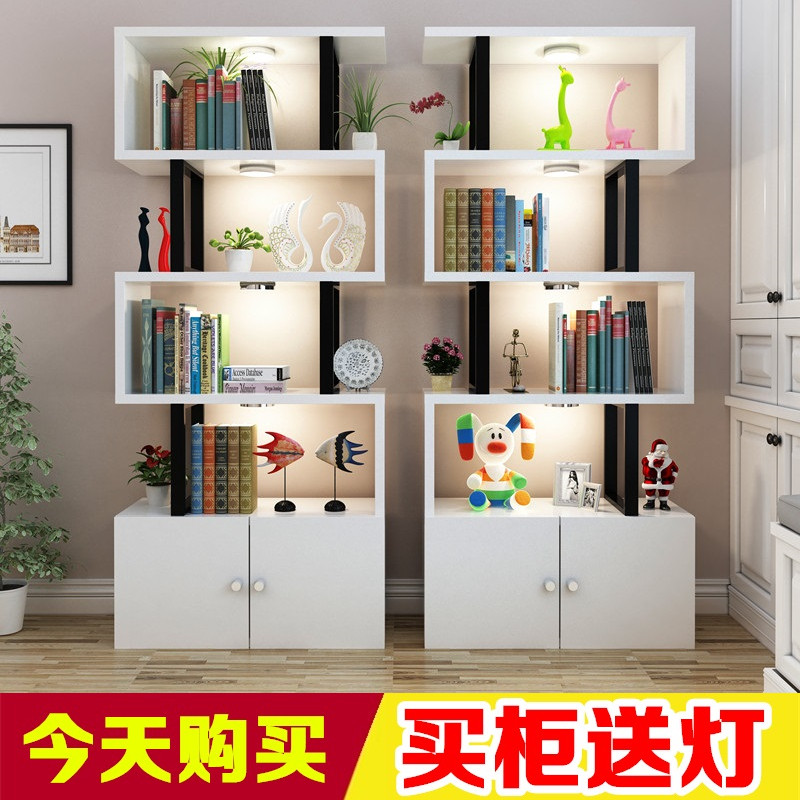 Display cabinet Living room bookshelf partition container boutique display cabinet shelf Household display rack Makeup jewelry display cabinet