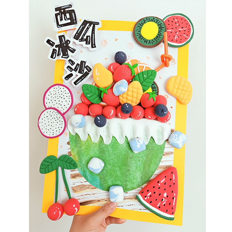 Ultra-Light Clay Handmade DIY Stereo Creative Painting Kidsren's Art Painting Paste Painting Kindergarten Production Material Package Ultra-Light Clay Handmade DIY Stereo Creative Painting Kidsren's Art Painting Paste Painting Kindergarten Production Material Package