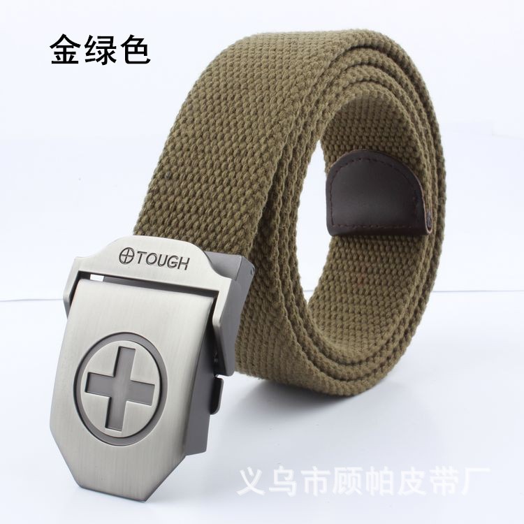 Vòng tròn lớn mười hợp kim khóa thời trang unisex vải vành đai phiên bản Hàn Quốc của vành đai leo núi ngoài trời hoang dã - Thắt lưng that lung da