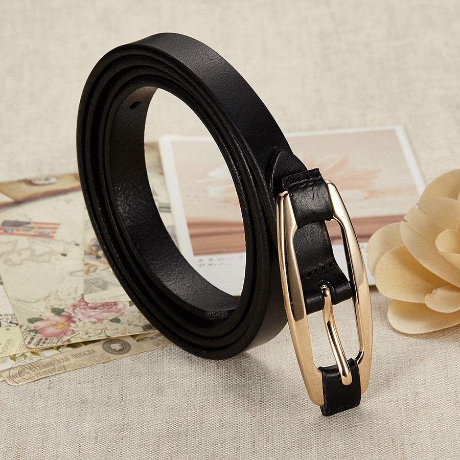 Bánh xe cũ thời trang top top da bò nữ đai mỏng Phiên bản Hàn Quốc của khóa retro pin khóa với váy - Thắt lưng dây thắt lưng nam