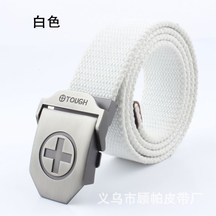 Vòng tròn lớn mười hợp kim khóa thời trang unisex vải vành đai phiên bản Hàn Quốc của vành đai leo núi ngoài trời hoang dã - Thắt lưng that lung da