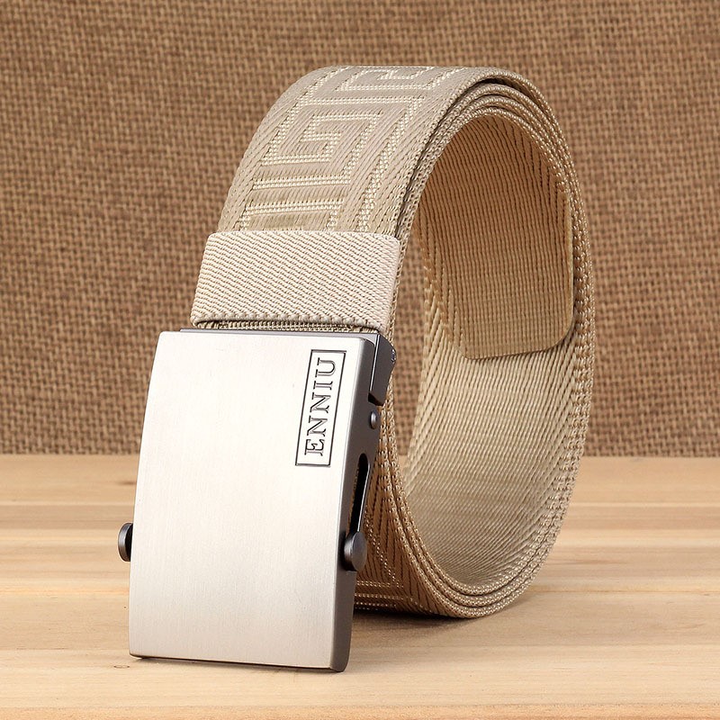 ENNIU đai nylon nam đai vải sinh viên thanh niên phiên bản Hàn Quốc của các nhà sản xuất đai vải khóa tự động - Thắt lưng thắt lưng nữ bản nhỏ