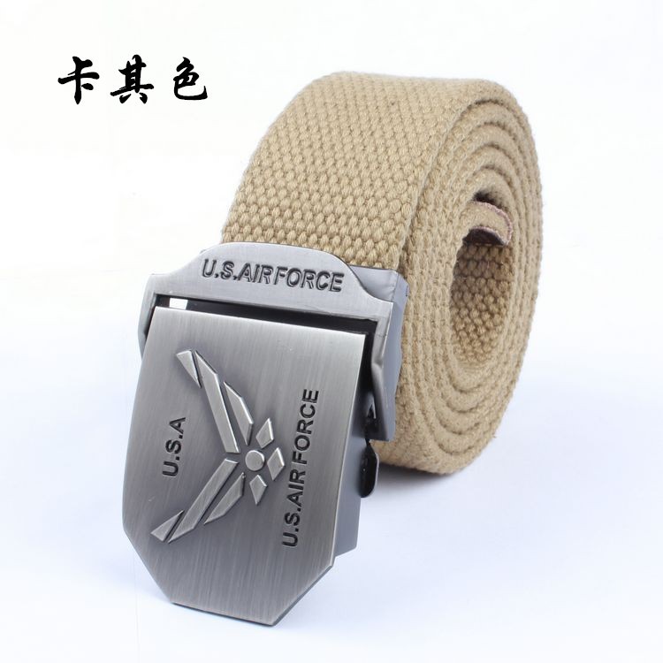 Air Force New Canvas Belt Men Quần dày dệt thường Quần dày Thắt lưng dài - Thắt lưng dây nịt bụng