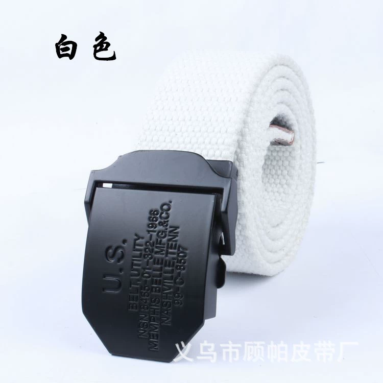 Thắt lưng vải đen mới của Mỹ Phiên bản tiếng Hàn của đai dệt dày - Thắt lưng thắt lưng cá sấu