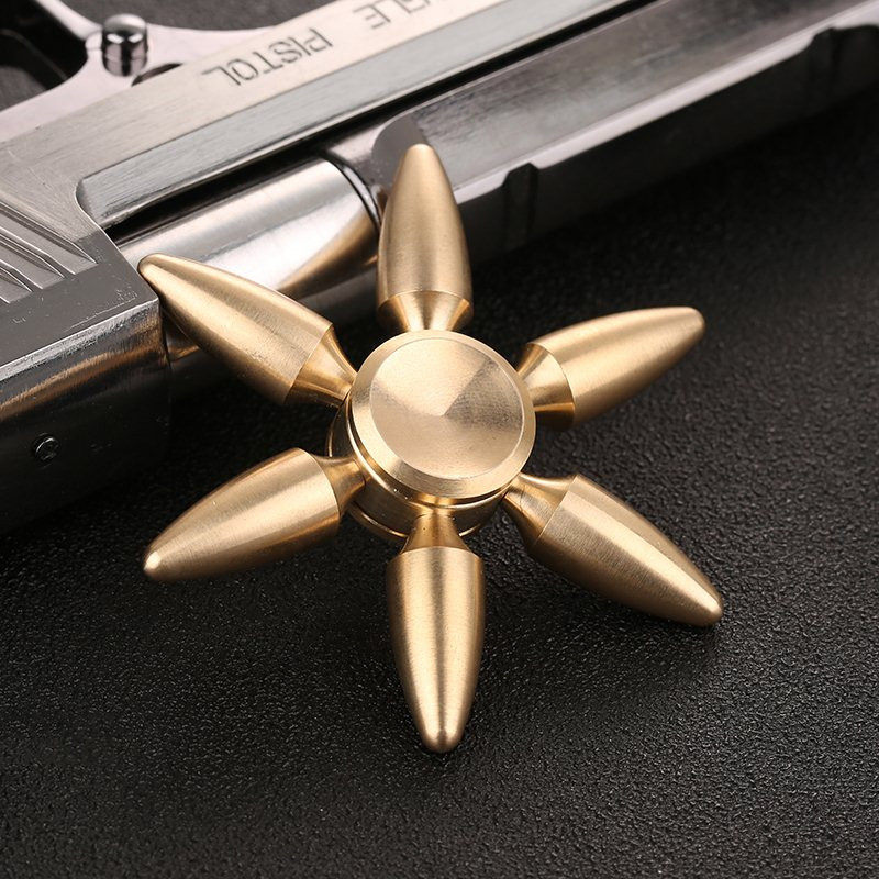 Cool pure copper bullet fidget spinner student finger decompression metal decompression toy boy boring artifact in class