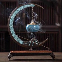 Pure copper music incense burner aromatherapy home indoor hanging step cloud moon landing tea ceremony incense seat back incense ornaments