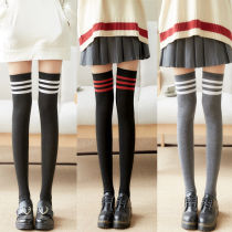 Knee socks female students JK stockings striped high socks Japanese socks Korean version of non-slip thigh socks