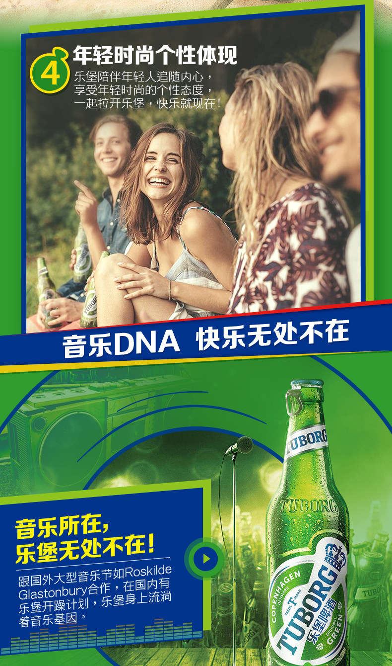嘉士伯 乐堡啤酒 丹麦淡味型啤酒330ml*24罐 图4
