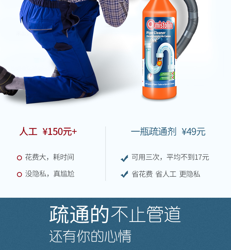 欧洲进口 MISTOLIN 强力管道疏通除臭剂 1L 图5
