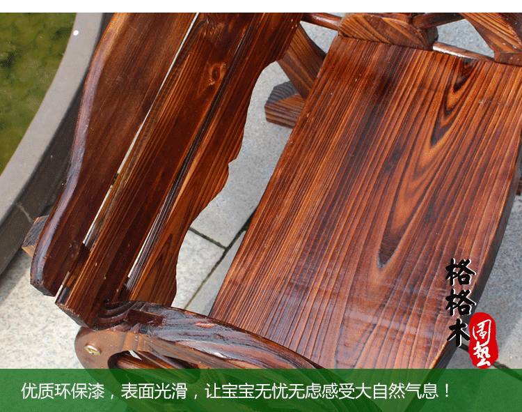 Gege gỗ carbonized đồ nội thất gỗ / ghế trẻ em xe đơn xe lăn nhỏ băng ghế trẻ em ghế phân - Bàn ghế ngoài trời / sân bàn ghế cafe ngoài trời