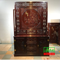 Mahogany cabinet screen East African acid branch blossom rich seat screen full solid wood partition Chinese porch screen locker