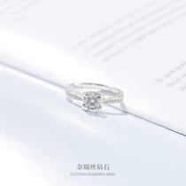 18k Platinum 50 points 1 carat luxury group Inlaid Bull head Diamond ring to customize the empty Toto 18k drill ring to change the deposit