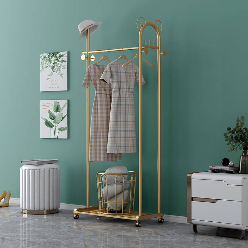 Home vertical mobile hanger floor bedroom light luxury children's room coat rack net celebrity living room clothes rack