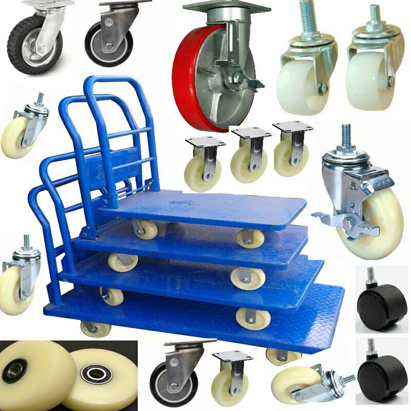 Nylon Heavy Duty Light Universal Directional Wheel Cheering Wheel Flat Trolley Wheels Industrial Castors Brake Wheelchair Subwheel