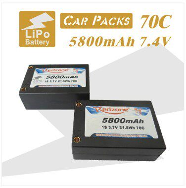 Redzone Lipo 70C 5800mAh 7 4V Fuli Battery Car Model Competition Edition Two-piece Electric