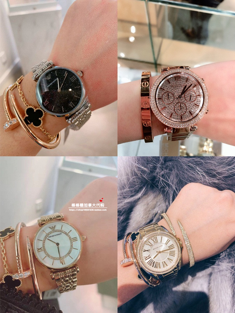 Clearance Discount MK Diamond Bracelet Watch Case Armani Ladies Quartz Canada