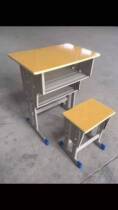 Desks and stools double-layer double-column double-bucket school custom desks and chairs for primary and secondary school students training class double-drawer desks