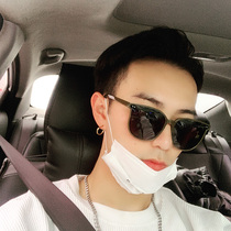 Korean version of the Green Square niche designer glasses men sun glasses stylish beach personality shading sunglasses drive