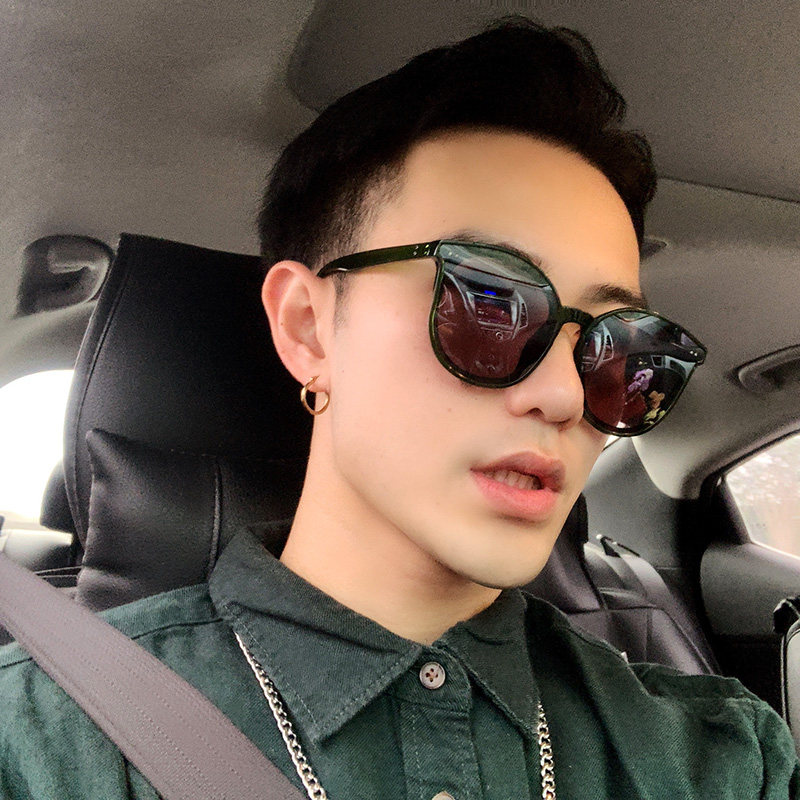 Polarized Korean Version Black Big Frame Sunglasses Classic Box Men Driving Sunglasses Lovers Retro 100 Hitch Glasses Women