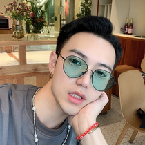 Super cool design sense color cat eye sunglasses metal frame big brand texture radiation protection holiday travel tide sunglasses