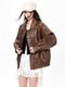 Chaqueta de cuero marrón para mujer Otoño e Invierno 2025 nueva chaqueta de cuero pu americana retro fresca y atrevida Zhong Chuxi mismo estilo