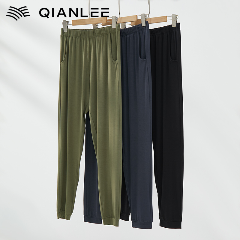 Modal Acetate Sleep Pants for Men, Long Pants for Spring and Autumn, Skin-Friendly, Breathable, Silky, Casual Home Pants for Men