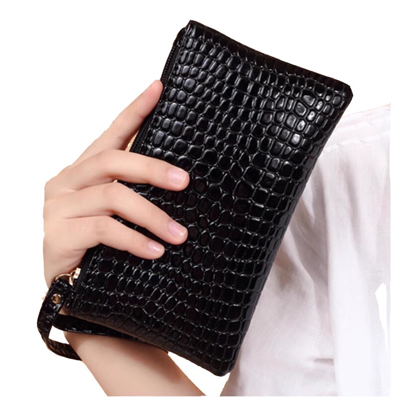 Fashionable Crocodile Pattern Women's Clutch Coin Purse, Mobile Phone Bag, Simple Small Bag, Key Bag, Can Hold 6inch Phones