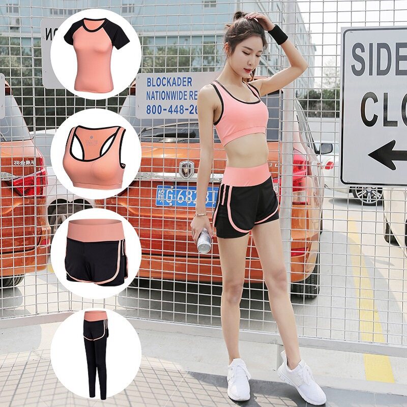 Summer gym exercise suit Women's yoga suit two-piece set quick-drying morning running shorts Exercise clothes running suit