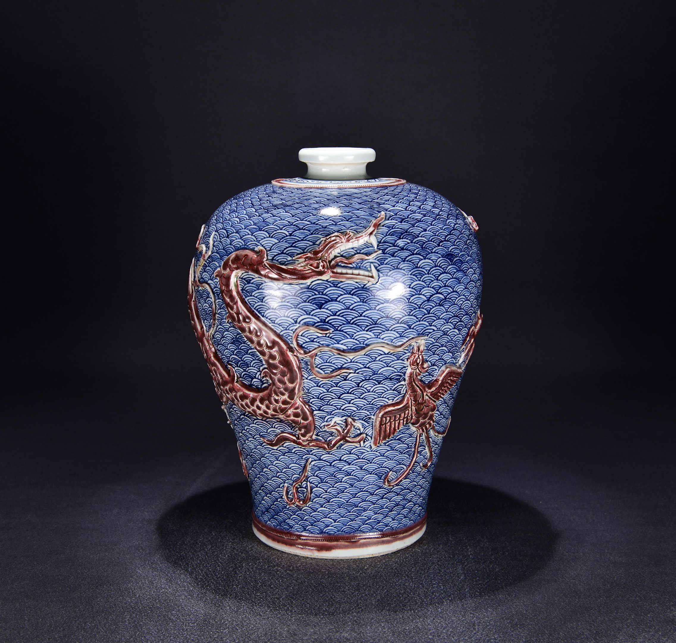green flower dragon and phoenix pattern plum bottle Latest Best 