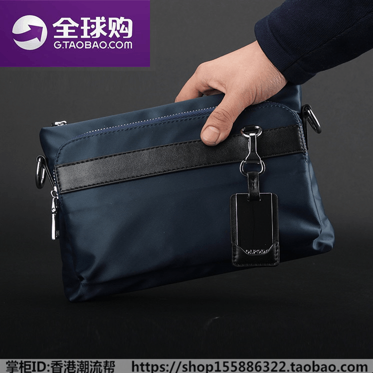 Hong Kong men's handbag men's bag large-capacity nylon waterproof Oxford cloth clutch bag nylon casual clutch bag