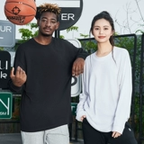 Баскетбольный базовый приятный телу демисезонный спортивный однотонный лонгслив для отдыха, в американском стиле