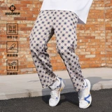 Шелковые спортивные летние баскетбольные дышащие штаны, в американском стиле, свободный прямой крой