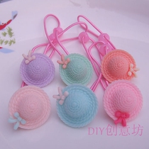 Children headwear hair jewelry Princess sweet straw hat 26mm girl hair rope Hairband rubber band Ponytail little girl head rope