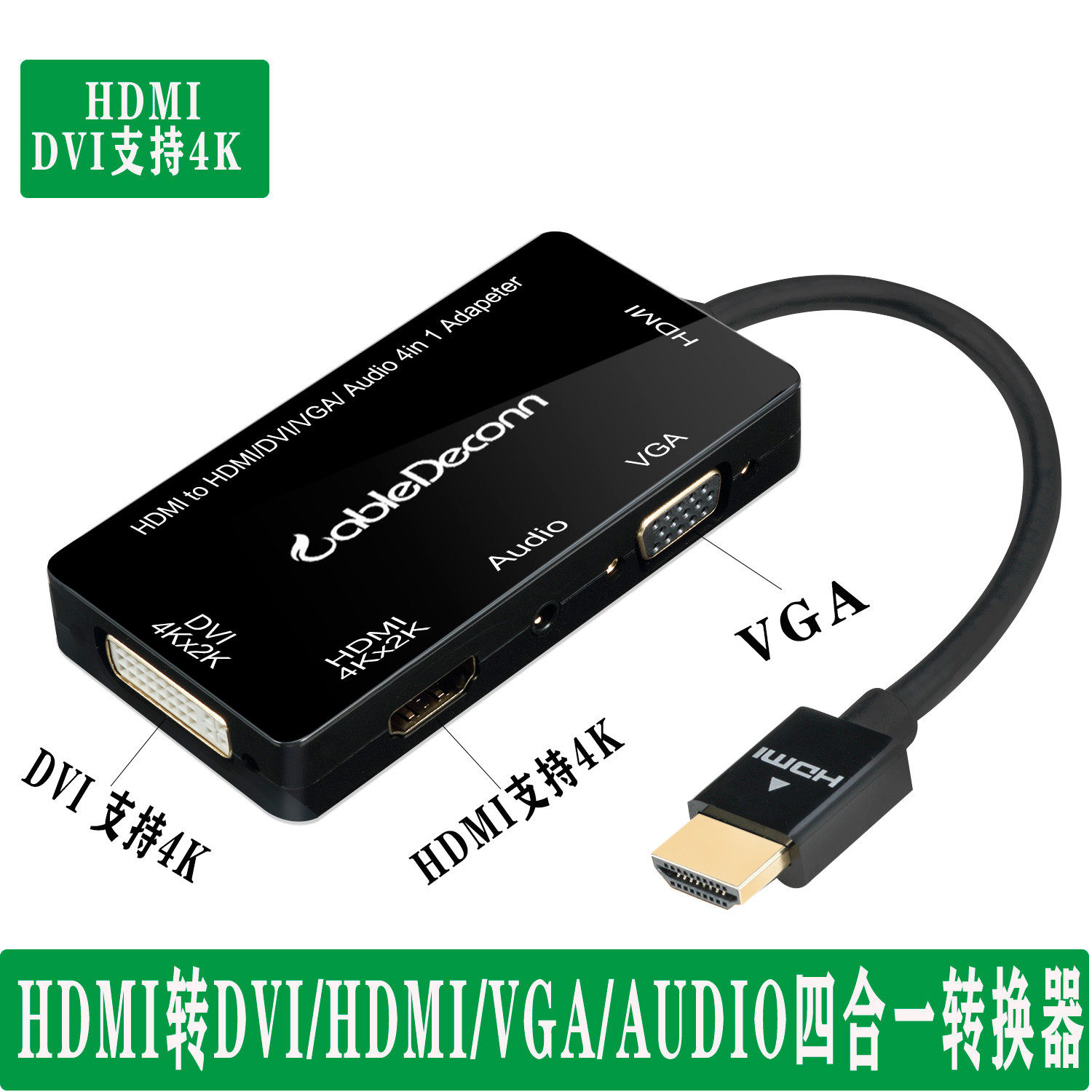 HDMI to VGA HDMI DVI HD cable with audio converter computer laptop connected projector display