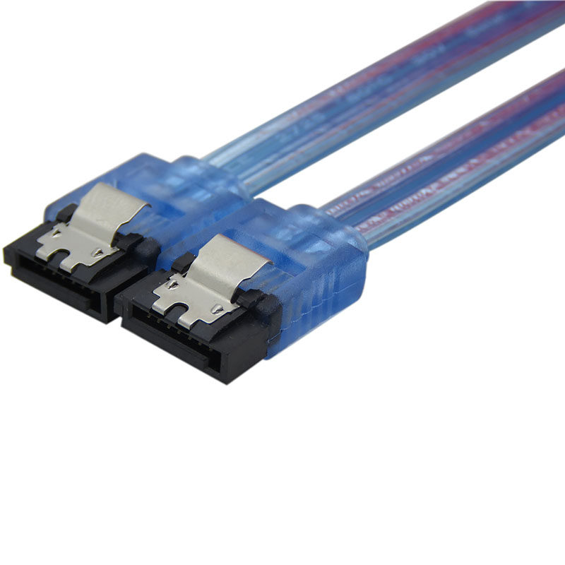 Manufacturers supply computer high-speed SATA3 generation dual-channel data cable bent to straight 3 0 blue environmental protection wire