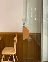 Original wood with frameless tempered glass door handle modern minimalist clothing store solid wood door handle semicircle