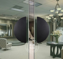 Silver semi-circular door handle is extremely simple and light luxury glass door handle clothing shop wooden facade handrail