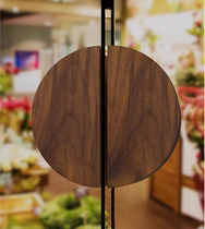 Semi-circular glass door handle solid wood door handle original wood minimalist hotel facade handrail customized new Chinese style