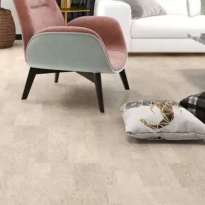 Weikang cork floor Milky square brick adhesive floor chamfered light-colored tail Sheet 22 pieces 3 96 square meters