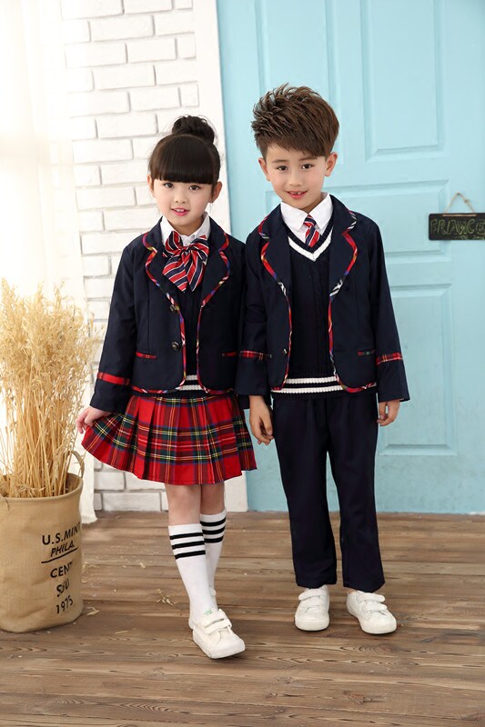Autumn Spring New Pure Cotton Primary And Middle School Students Yinglun College Wind Suit School Uniforms for National Day Choral Redress