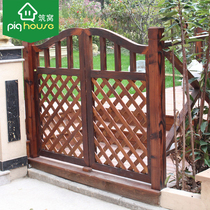 Nest garden anti-corrosion wooden door outdoor terrace courtyard fence fence fence solid wood railing grid fence guardrail floor
